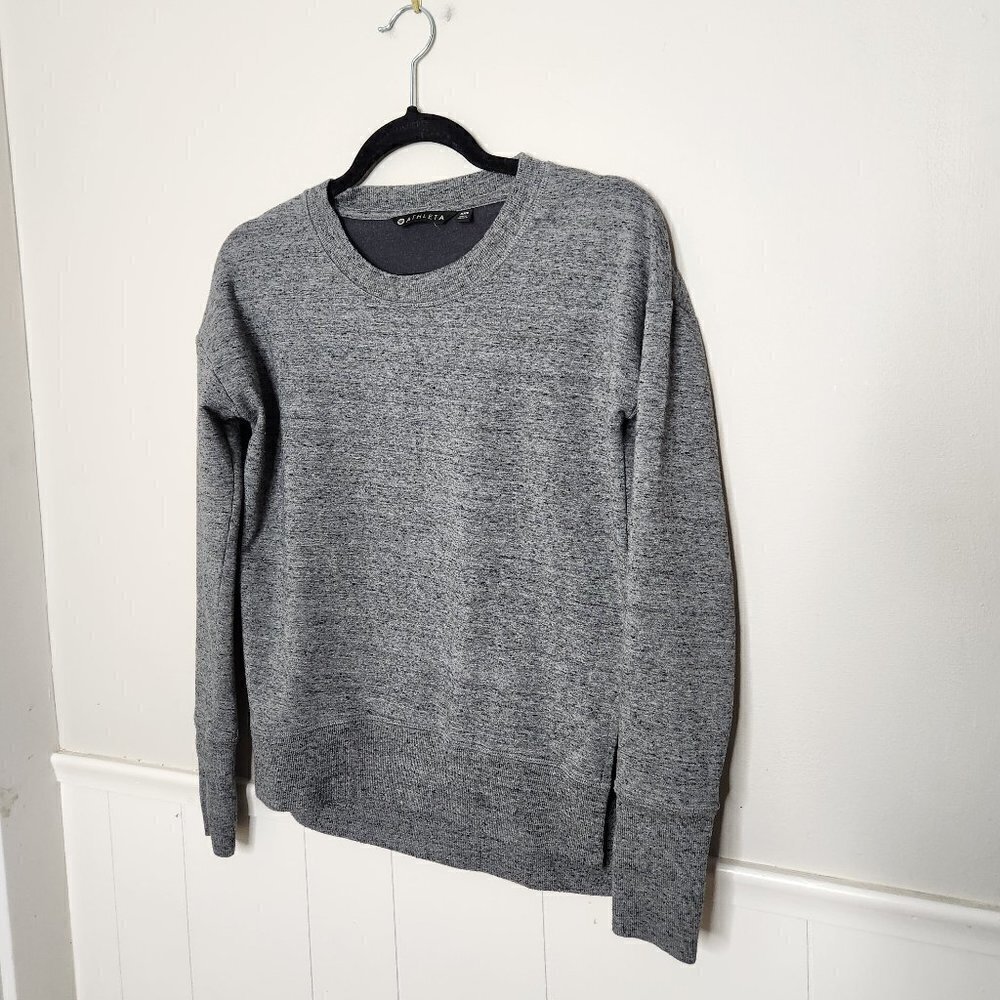 Athleta Grey Coaster Luxe Pullover Sweatshirt - image 1